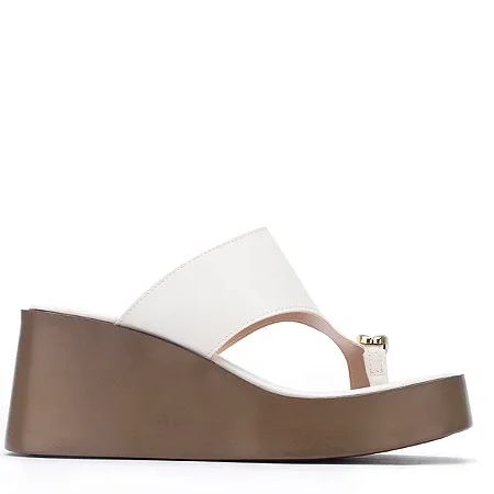 Sandália Plataforma Solado Alto Detalhe Dourado Offline New Off White