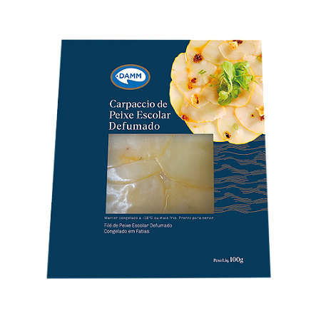 Carpaccio de peixe Escolar 100gr Damm (PX03420254) Caixa com 20 unid