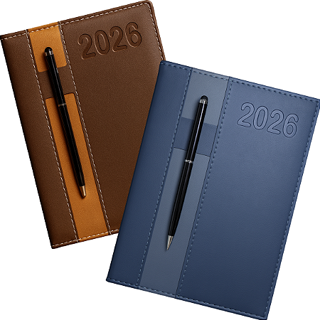 Agenda 2026 Executiva Diária Couro Anual Planner 344 Folhas