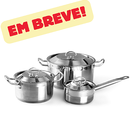 3 pcs Jogo De Panelas De Aço Inoxidável 16 18 20 22 24cm