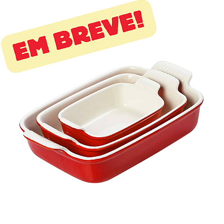 Conjunto de assadeiras oval opaline 3 peças branco