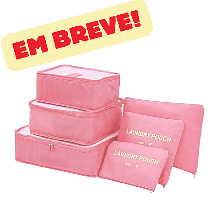 Kit Organizador De Malas + Frascos De Viagem 7 Pcs Preto