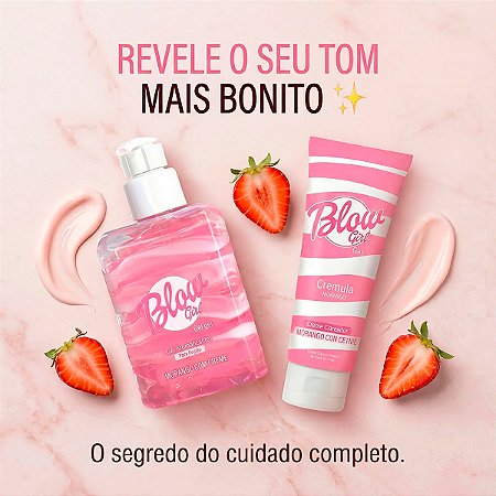 Kit Hidrata e Clareia Blow Girl: Uniformizador + Hidratante Morango