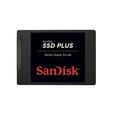 SSD Sandisk Plus, Leitura 535MB/s, Gravação 445MB/s 480GB