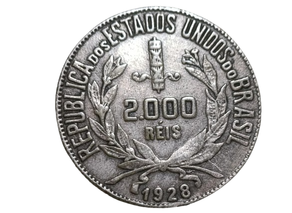 Moeda 2000 Réis 1928 Mocinha SOBERBA/FC