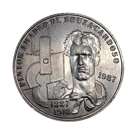 Moeda Moeda 100 Escudos Portugal 1987 - 100º Aniversário Nascimento de Amadeo de Souza Cardoso