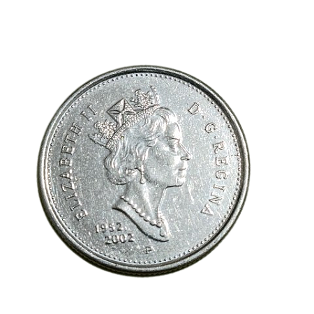 Moeda Comemorativa de 25 Cents - Quinquagésimo Aniversário da Rainha Elizabeth II