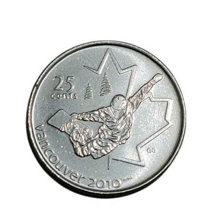 Moeda Comemorativa de 25 Cents - Jogos Olímpicos de Inverno Vancouver 2010