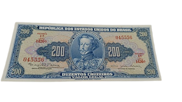Cédula 200 Cruzeiros 1ª Estampa D. Pedro I - Série 1420 Soberba