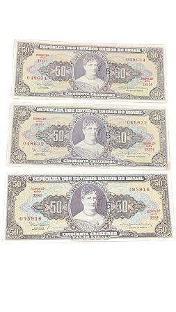 Cédula 5 Centavos sobre 50 Cruzeiros 2ª Estampa - MBC