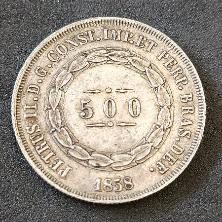 Moeda 500 Réis 1858 Prata 0.900 - Império do Brasil