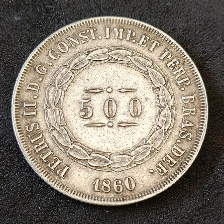 Moeda 500 Réis 1860 Prata 0.900 - Império do Brasil