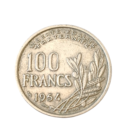 Moeda de 100 Francos de 1954 - França