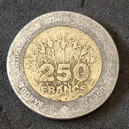 Moeda de 250 Francos da África Ocidental BC