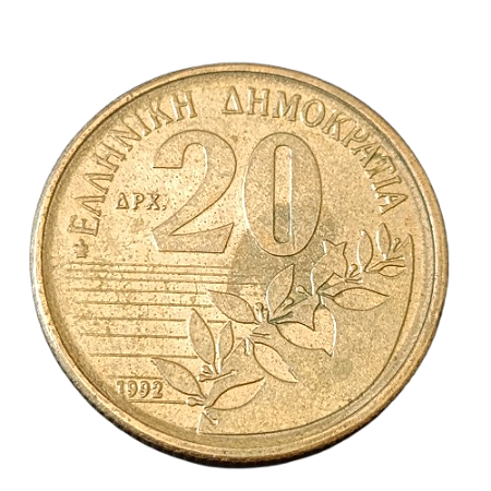 Moeda de 20 Dracmas de 1992 - Grécia