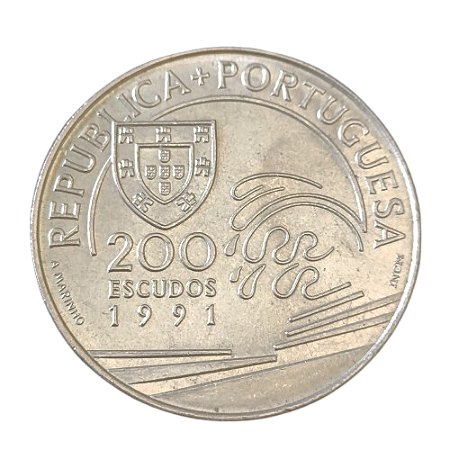 Moeda 200 escudos 1991 - Série dos Descobrimentos - Colombo e Portugal