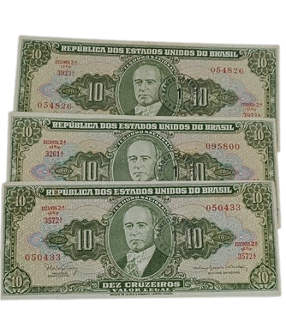 Cédula de 1 Centavo sobre 10 Cruzeiros 2ª Estampa - SOBERBA