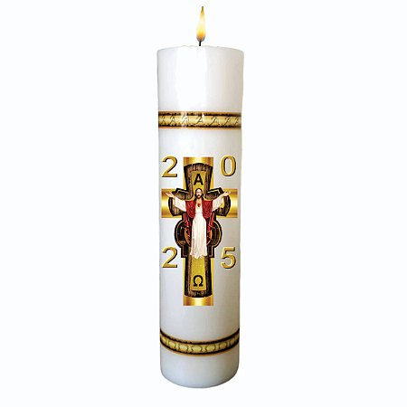 Círio Pascal Jesus Cristo  7,8cm x 30 Cm Adesivado