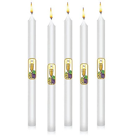 Vela Eucaristia Primeira Comunhão Lisa CX 50 unidades - Sacramentos