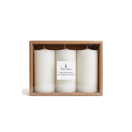 Vela de cera vegetal 5x10  cx com 3 unidades