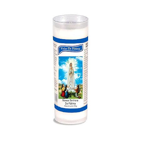 Velas Votiva Nossa Senhora de Fátima Tubo PVC C/12