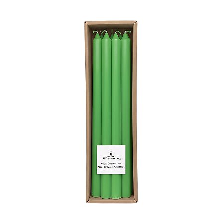 Vela par Castiçal Verde 8 Unidades 26CM