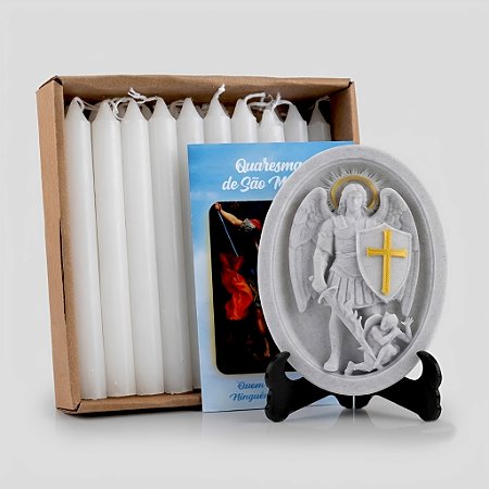 Quaresma de são Miguel - kit 40Velas/Quadro/Folheto