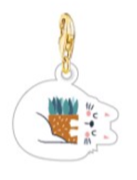 Charm gatinho abraçado na planta