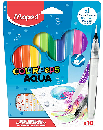 Caneta hidrográfica colorpeps aquarelável 10 cores