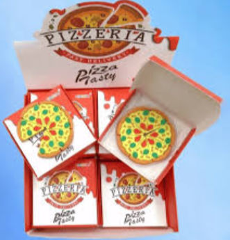Borracha caixinha de pizza com 6 fatias