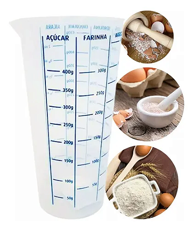 Copo de Medida Graduado com Bico 500ml PLÁSTICO MEDIDOR GRAMAS CHÍCARA