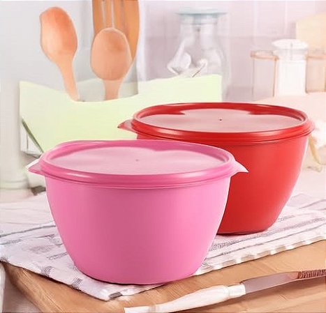 kit 25 Saladeira 3,5L coloridas com tampa Em plástico salada churrasco ATACADO