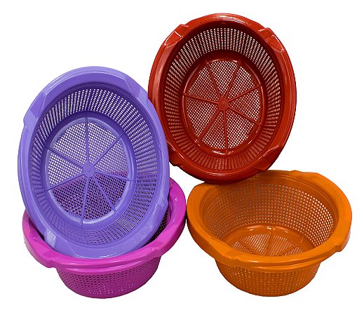 Kit 40 Escorredor Lava Tudo Arroz Macarrão Color Qualidade Cozinha com alça peneira