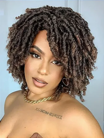 Peruca Kieza Dreads Castanha Raiz Preta