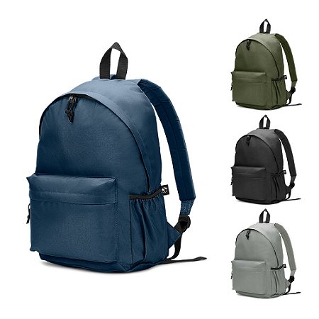 Mochila Sustentável em Poliéster Reciclado 600D com Bolso Frontal Espaçoso - 18L. Mínimo 50 unidades.