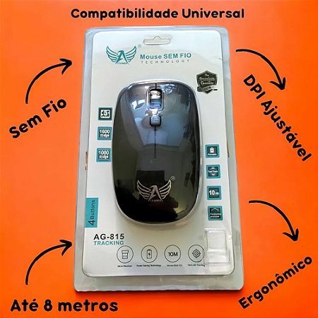 Mouse Sem Fio DPI Ajustável Altomex AG-815
