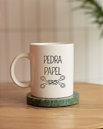 Caneca Pedra, papel, tesoura