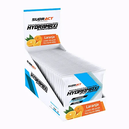 Hydramaxi - Display c/ 25 sachês - Sudract Nutrition Laranja