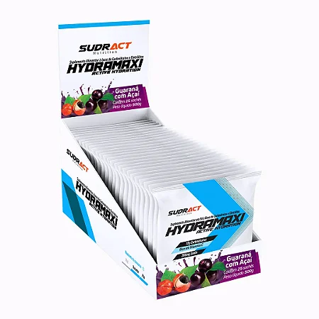 Hydramaxi - Display c/ 25 sachês - Sudract Nutrition Guarana com açai
