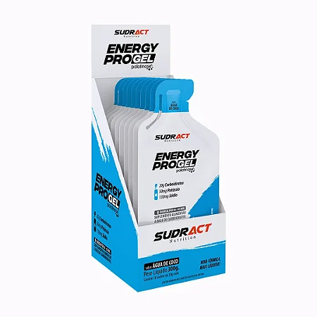 Energy Pro Gel 10 sachês de 30g - Sudract Nutrition Agua de coco