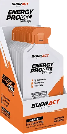 Energy Pro Gel 10 sachês de 30g - Sudract Nutrition Laranja