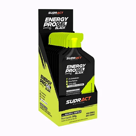 Energy Pro Gel Black - Sudract Com Taurina e Cafeína 10 sachês abacaxi com hortela