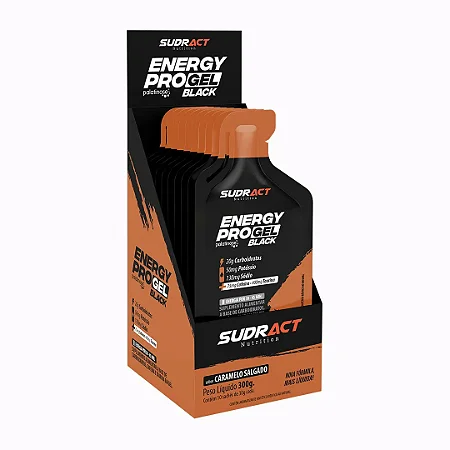 Energy Pro Gel Black - Sudract Com Taurina e Cafeína 10 sachês caramelo salgado