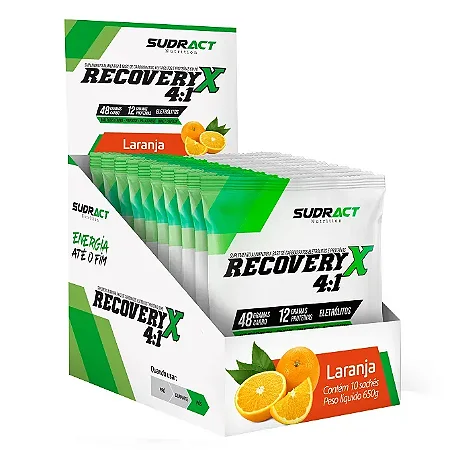 Recovery X 4:1 10 sachês de 65g - Sudract Nutrition Laranja