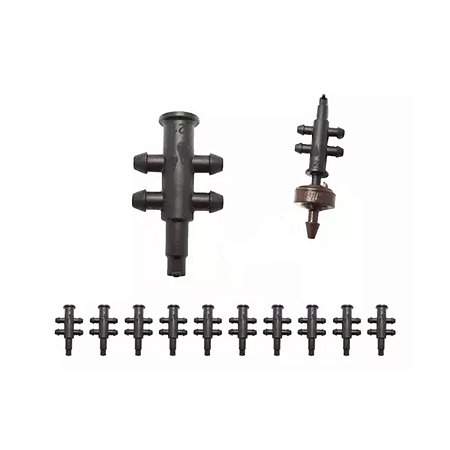 Conector Manifold 4 Saídas P/ Botão Gotejador Netafim 10 Und