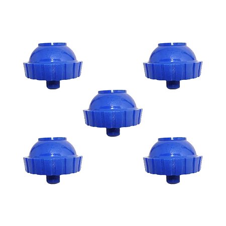 Aspersor Vulcão Cabeça Rosca Externa 1/2 Azul 5 unidades