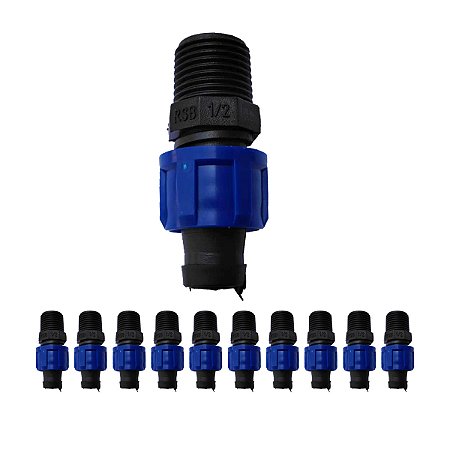 Conector Adaptador roscado 1/2x16mm 10 unidades irrigação