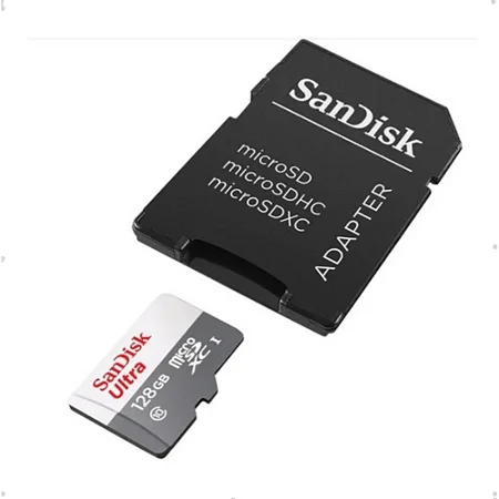 CARTAO DE MEMORIA 128GB SANDISK ULTRA 100 MB MICRO C/ADAPTADOR SDSQUNR-128G-GN3MA