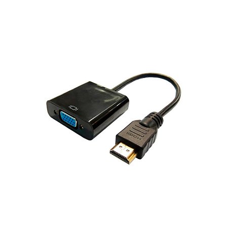 Cabo Conversor HDMI Macho para VGA Fêmea (Com Áudio) -  Preto