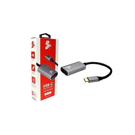 Cabo Conversor USB-C para Displayport Fêmea 10cm  Alumi. 5+ - 018-7456